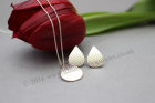 &quot;Drop&quot; Set: Earrings and Pendant with lovely stipple pattern